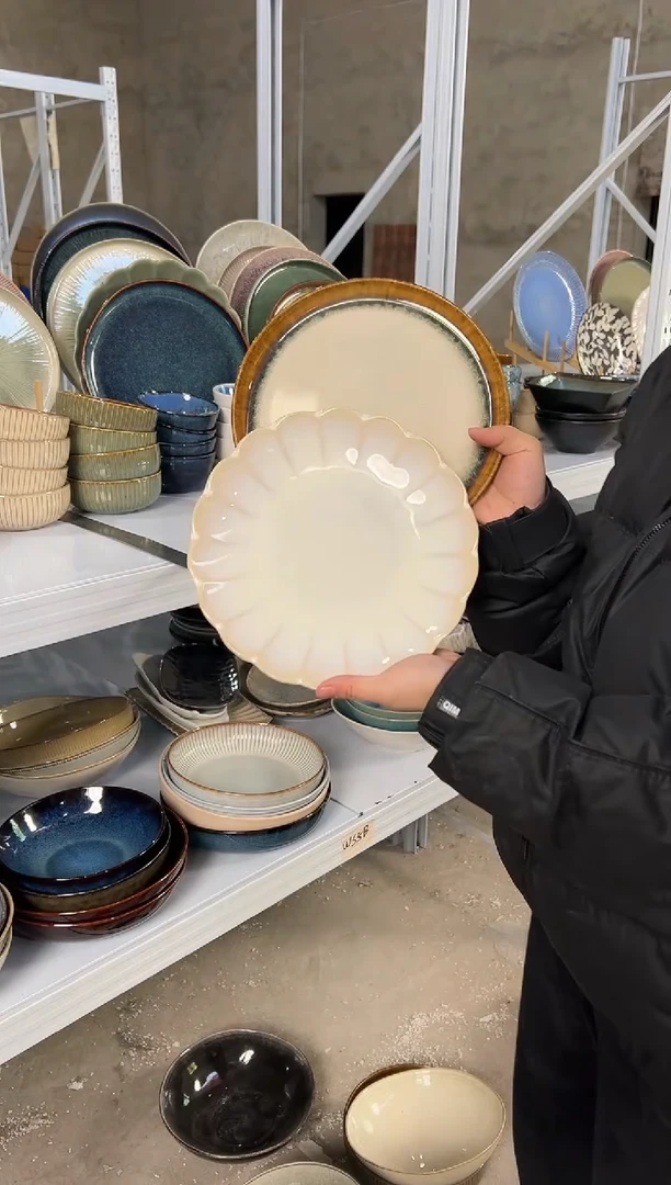 陶瓷外贸尾货瑕疵满20包邮X2 小盘8英寸