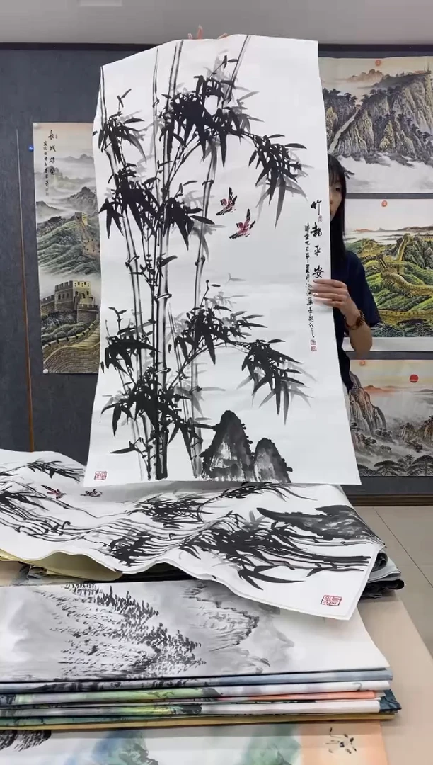 国画福利！沈泳江手绘四尺整张138*68cm