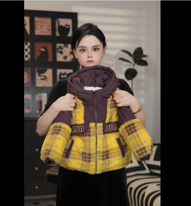 【小贝塔】男女宝宝冬季棉服中小童黄色加绒加厚棉衣连帽保暖外套潮