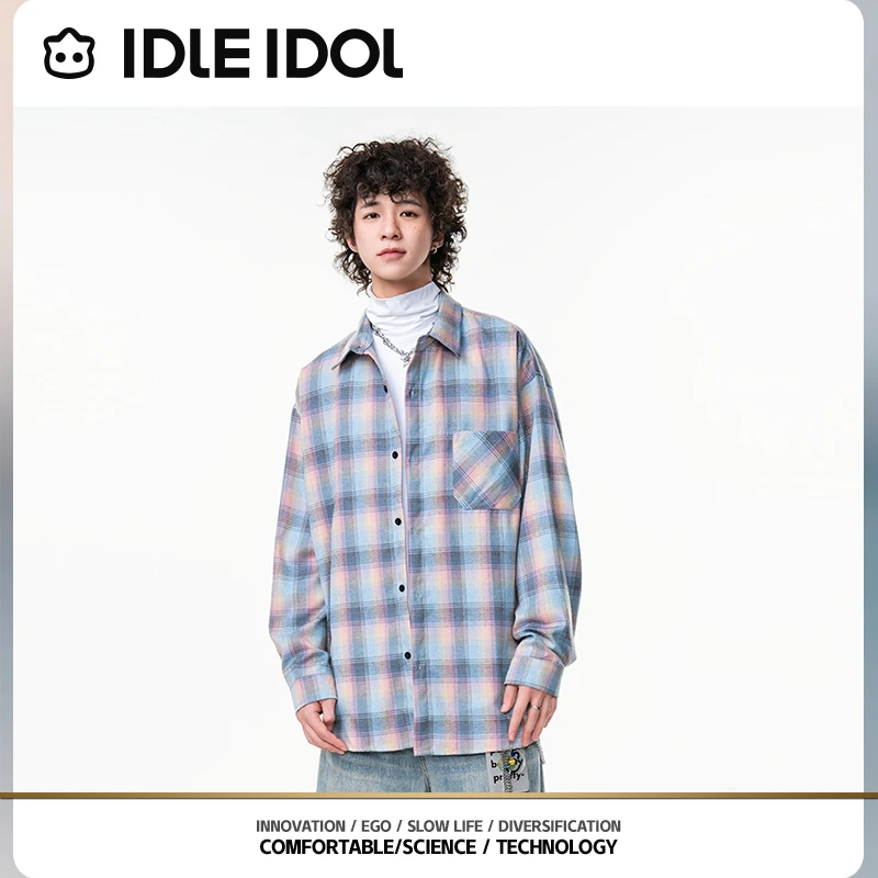 IDLE IDOL【李晨nic】时尚休闲渐变情侣穿搭痞帅衬衫春季新款潮流