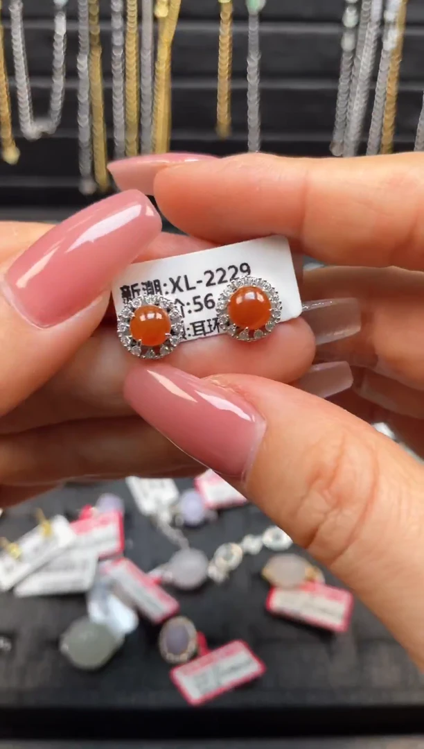 银S925镶嵌戒指翡翠天然翡翠A货