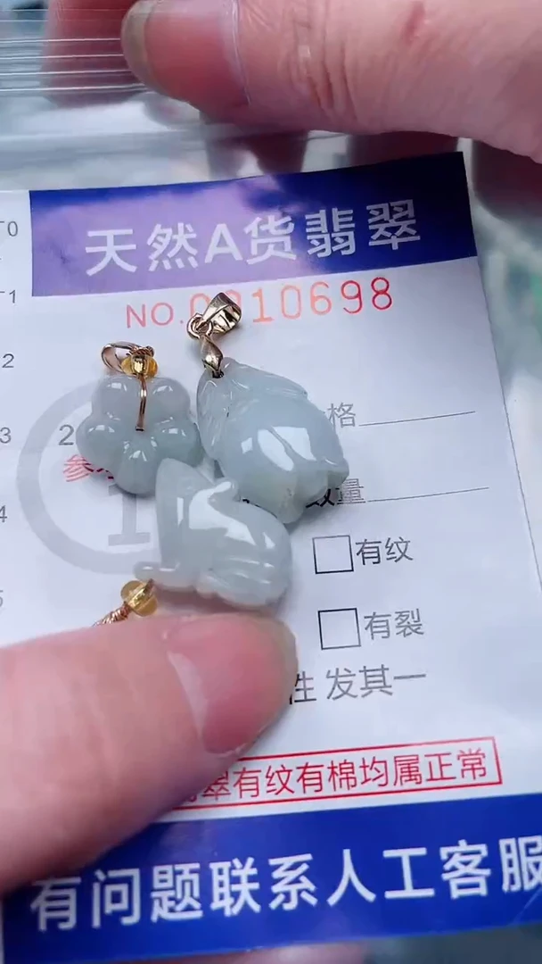 翡翠未镶嵌吊坠(赠链)1