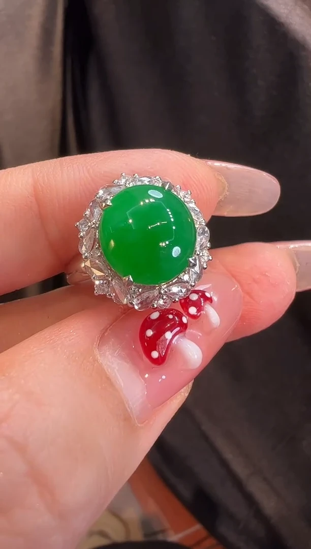 【闪购商品】翡翠戒指18K金镶嵌戒指