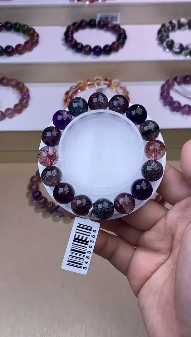 水晶手链未镶嵌黑加仑超七单圈12m+