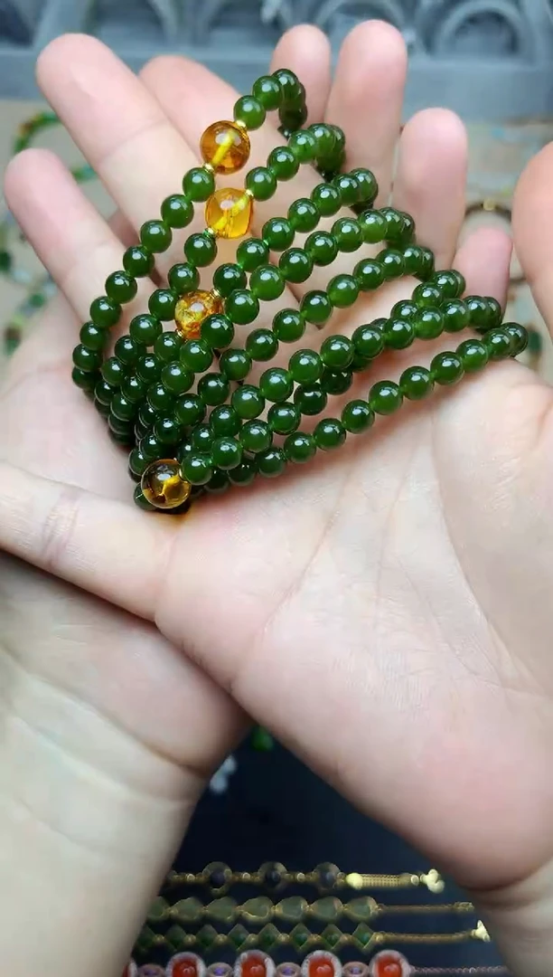 手串未镶嵌和田玉碧玉手串多样性拍一发一06