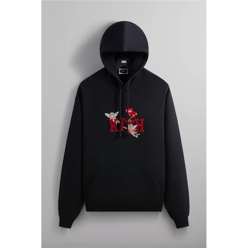 现货◆Kith 25ss cupid丘比特情人节刺绣纯棉宽松连帽卫衣