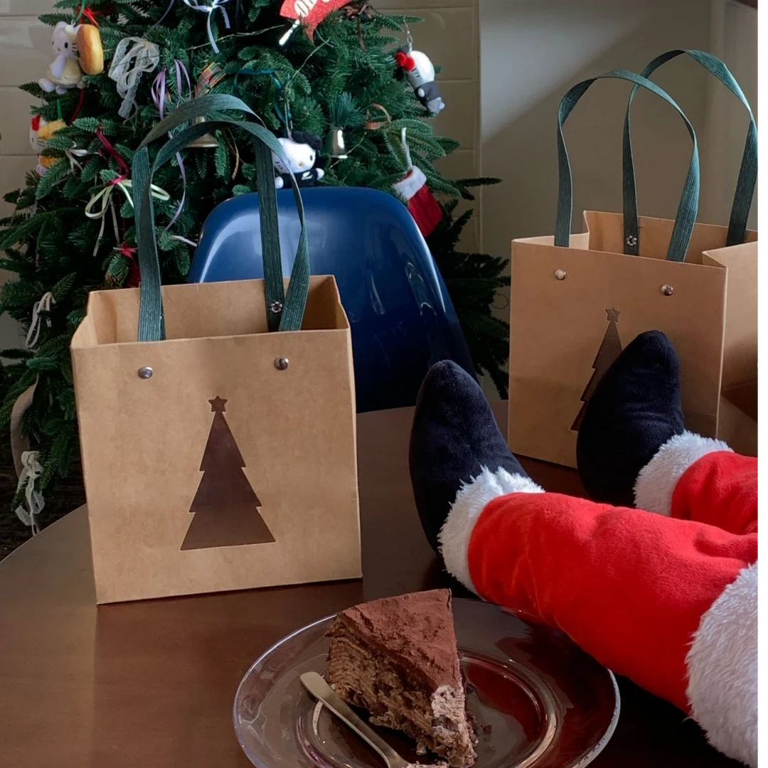 圣诞节创意礼品袋开窗透明苹果袋礼物袋牛皮纸袋伴手礼手提袋