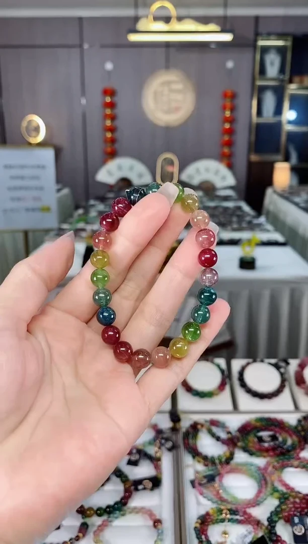 收藏级老矿碧玺单圈手串8mm+未镶嵌碧玺多样性发一条hon