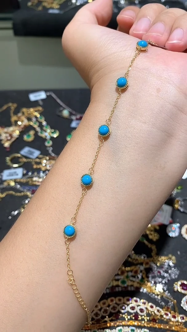 蓝宝石手链银S925镶嵌手链