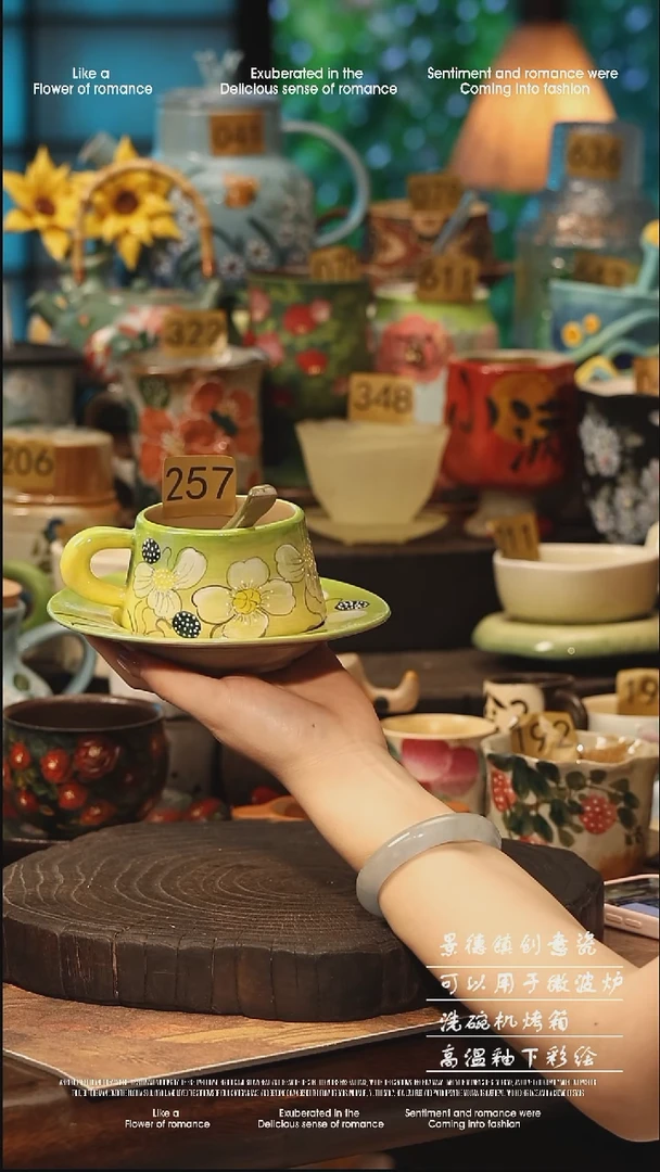 陶瓷景德镇高温釉下彩手工手绘款式
