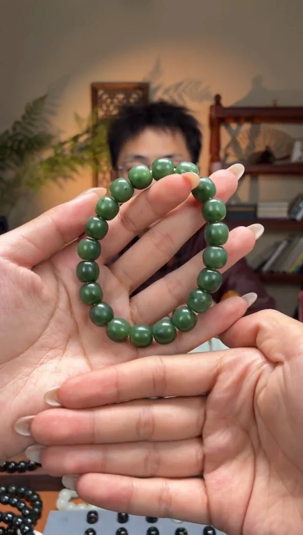 未镶嵌手串和田玉碧10-11老