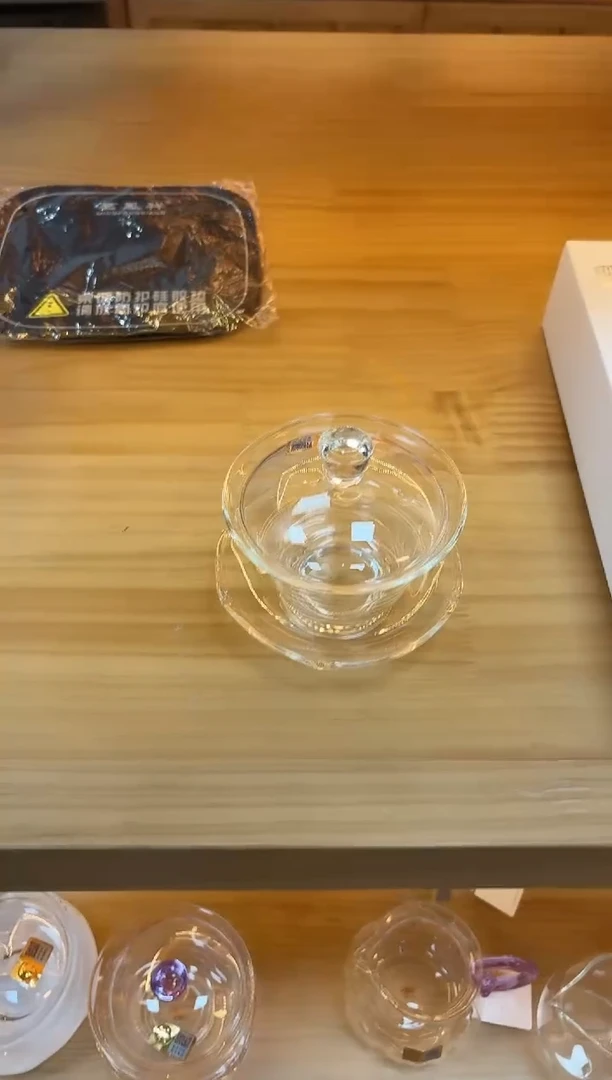 禾器-荷叶盖碗-透明色