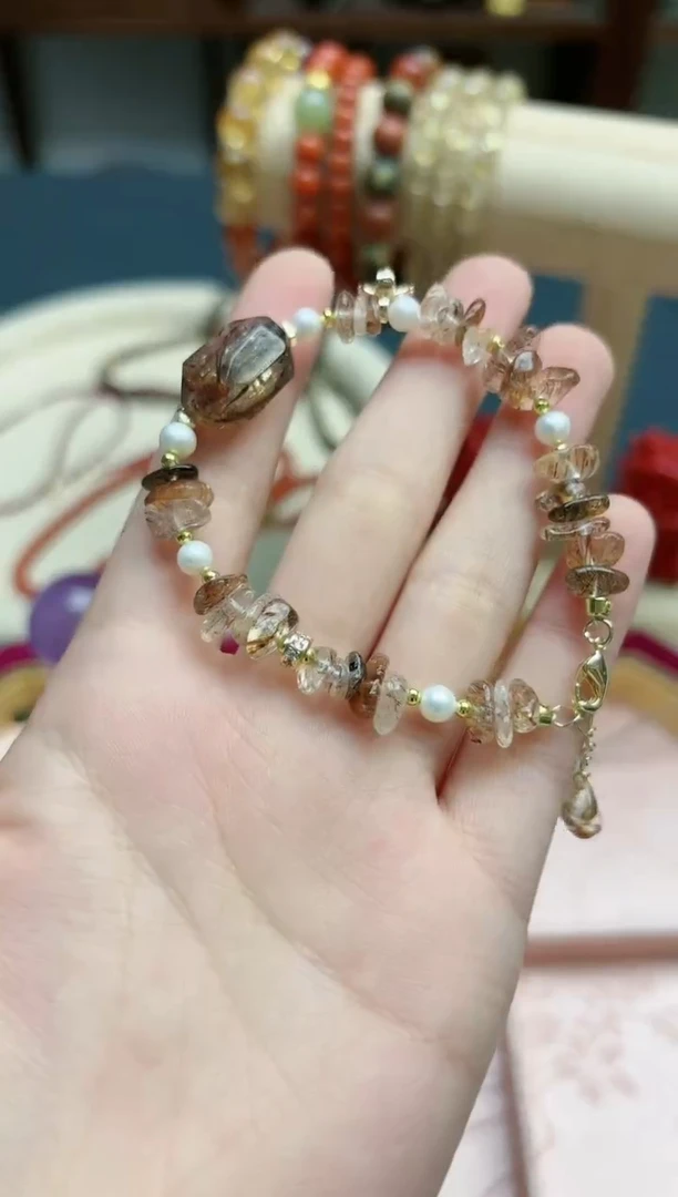 【闪购商品】水晶手串未镶嵌铜发晶随型手串*1 QK