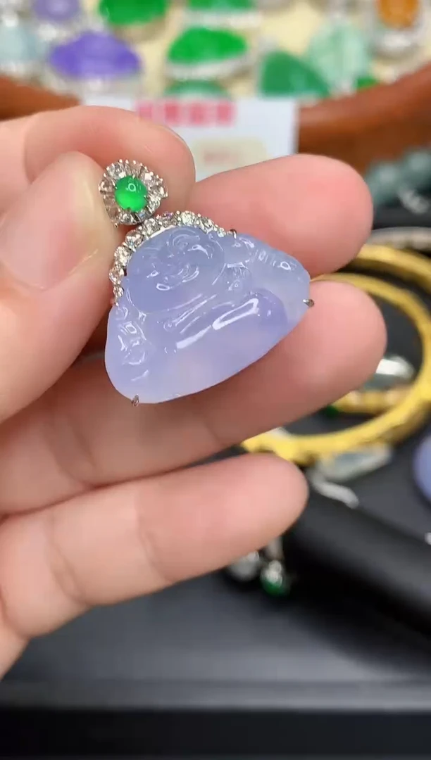 颈饰18K金镶嵌翡翠565-中国好珍宝