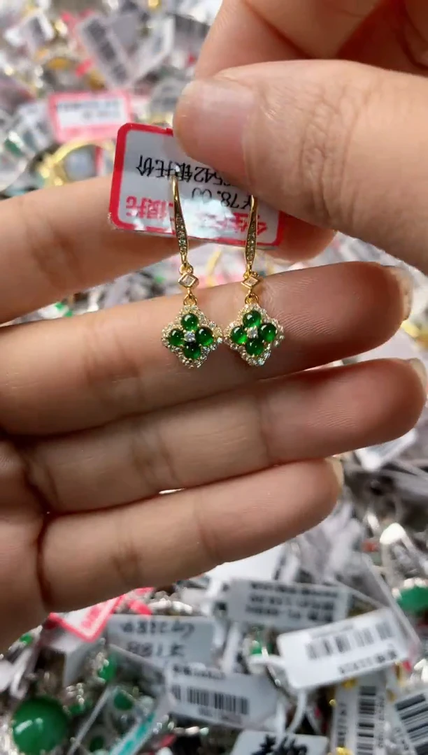 银S925镶嵌戒指翡翠555---4
