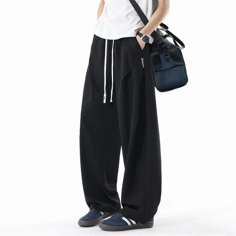 【冰丝薄款阔腿裤】仓石一树男士夏季垂感裤网眼透气凉感直筒休闲裤