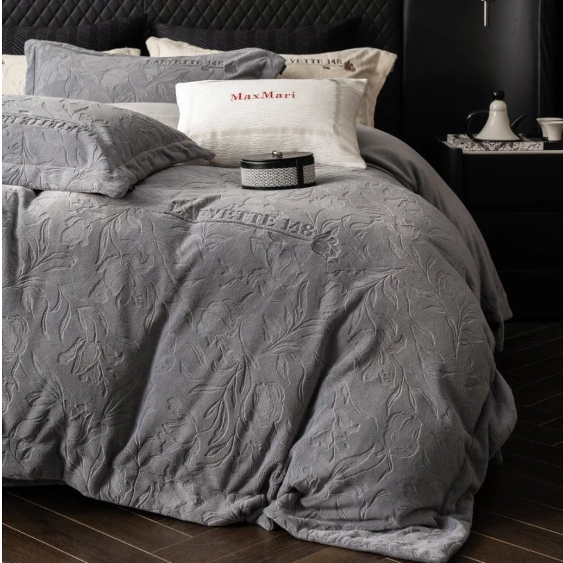 【伊芙洛】 线下品牌尾单 高端高克重牛奶绒四件套