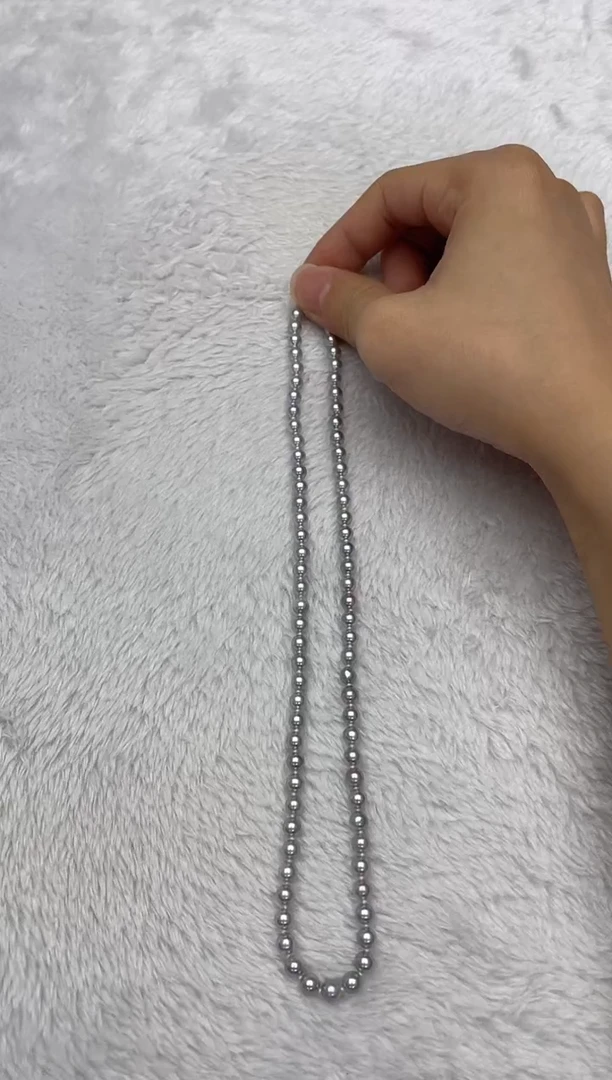 海水珍珠银S925镶嵌项链AK真多麻5-5.5mm