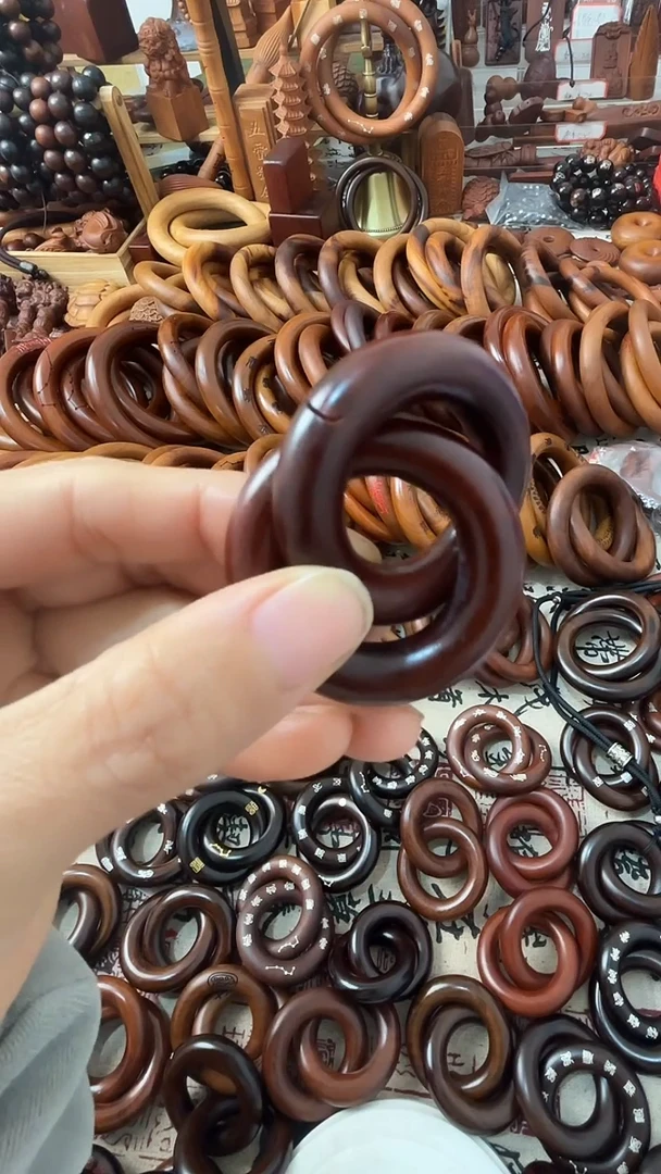 枣木乾坤圈老枣木25圈口微瑕一物一拍