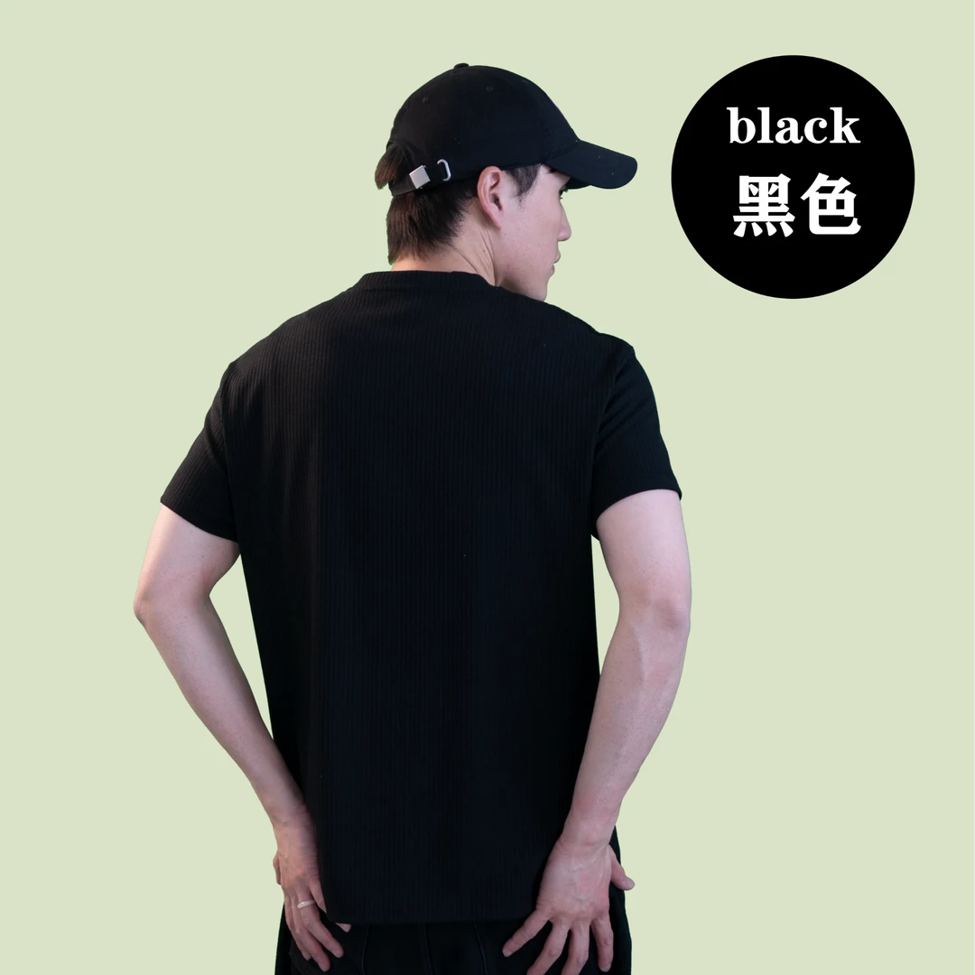 【螺纹冰感液氨】男士宽松运动短袖T恤重磅抗皱高弹挺括冰感太空棉