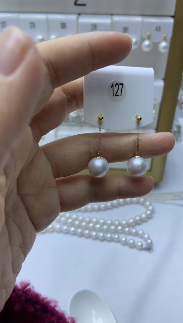18K金镶嵌耳饰淡水珍珠127