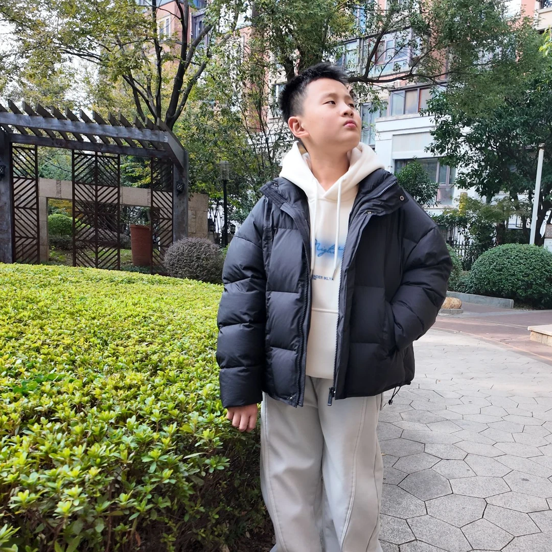 【小哥童装】冬款男童新国标90绒羽绒服韩版纯色保暖加绒外套K25369