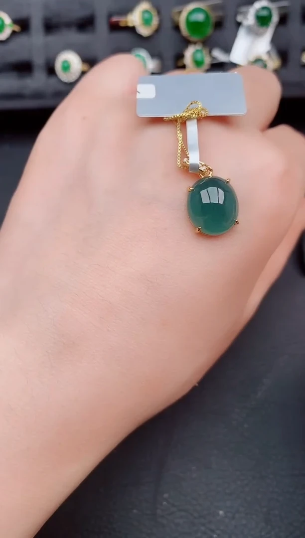 翡翠银S925镶嵌颈饰天然a货翡翠336