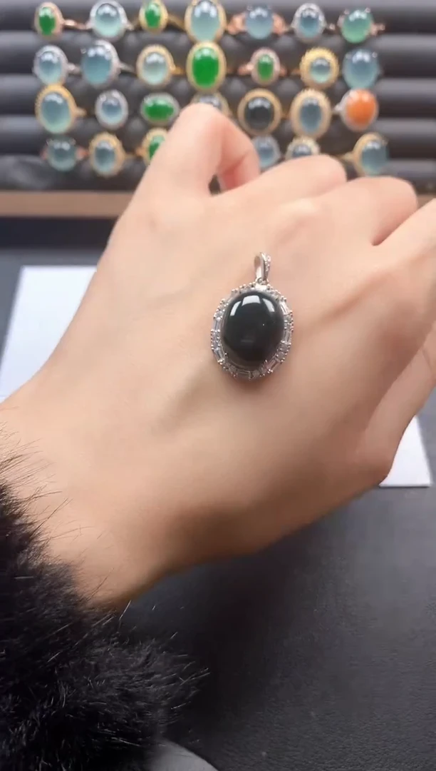 银S925镶嵌戒指翡翠51151