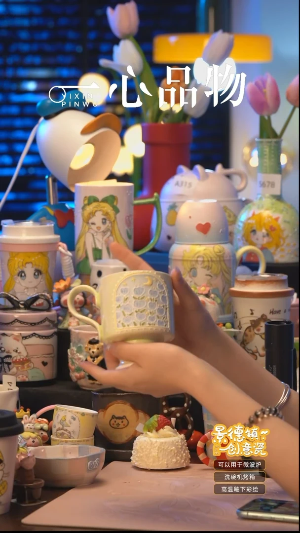 杯S556景德镇手工手绘杯子摆件
