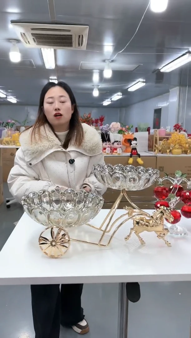 【闪购商品】无铅玻璃花间集00046一马当先果盘