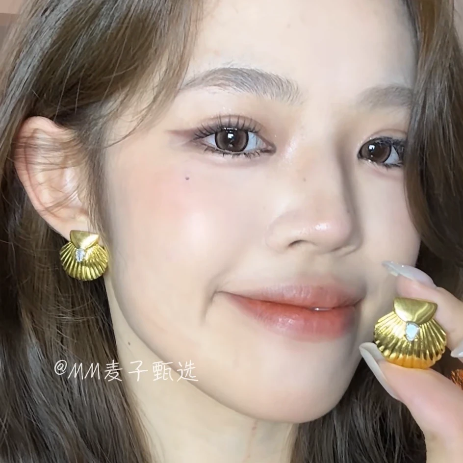 铜合金锆石耳饰 欧美耳钉轻奢铜镶锆石海洋系列耳钉小众时尚高级