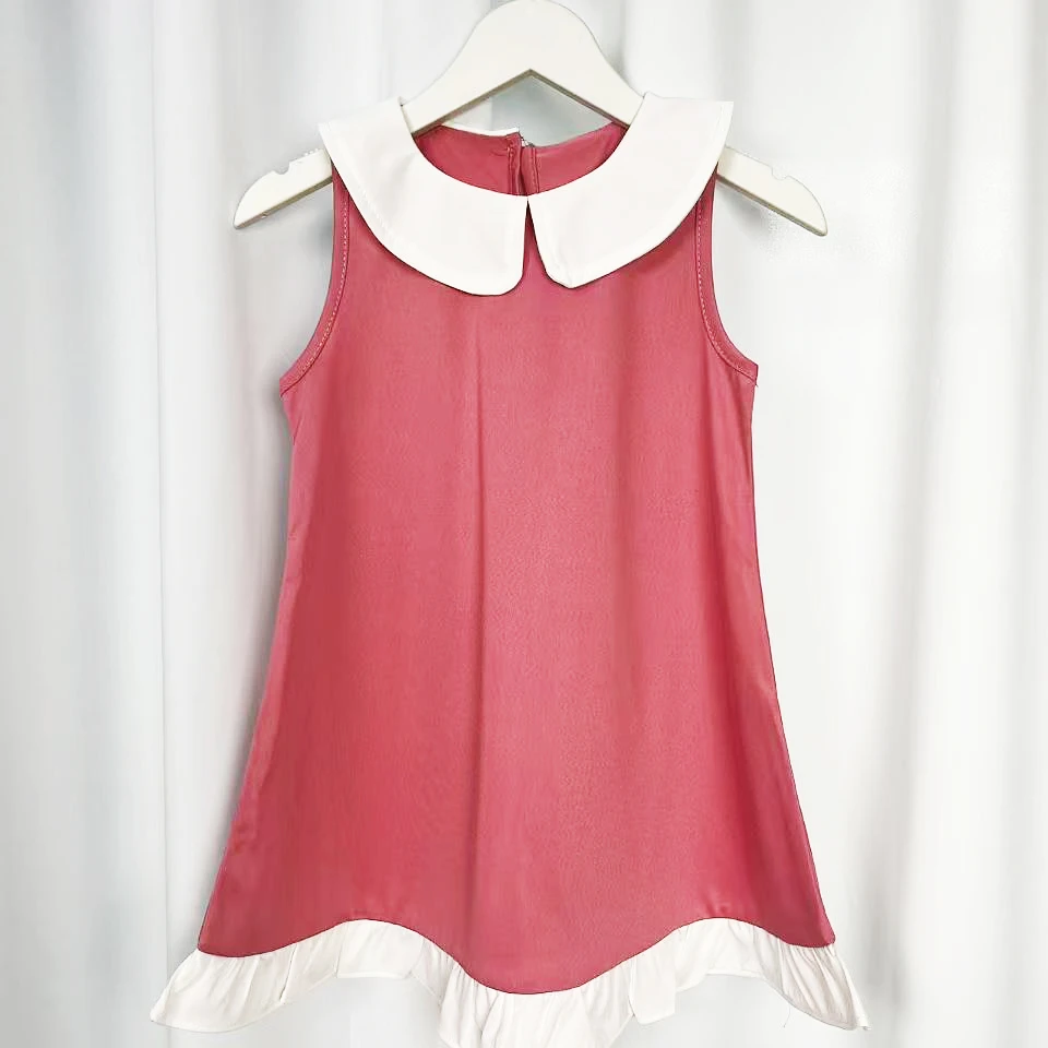 女宝连衣裙夏季可爱娃娃领蝴蝶结polo裙中小童薄款