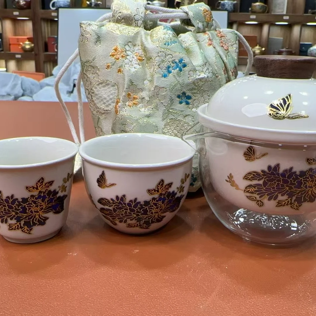 【闪购链接】YS386-牡丹变色旅行茶具