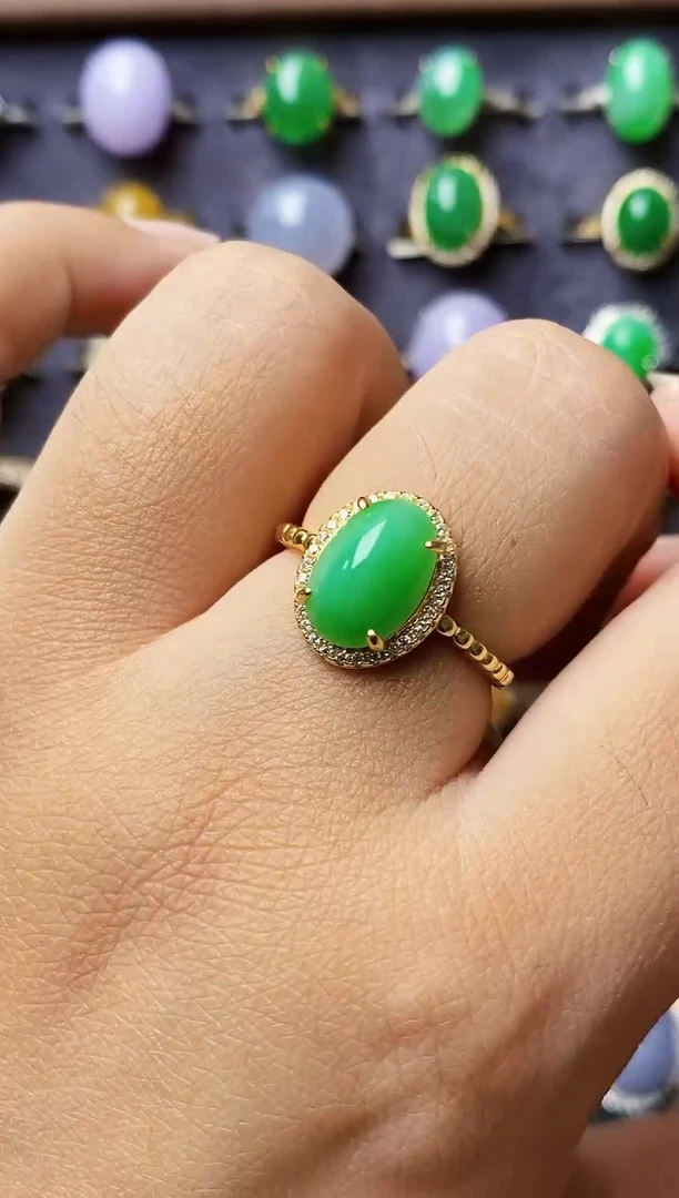 银S925镶嵌戒指翡翠3440