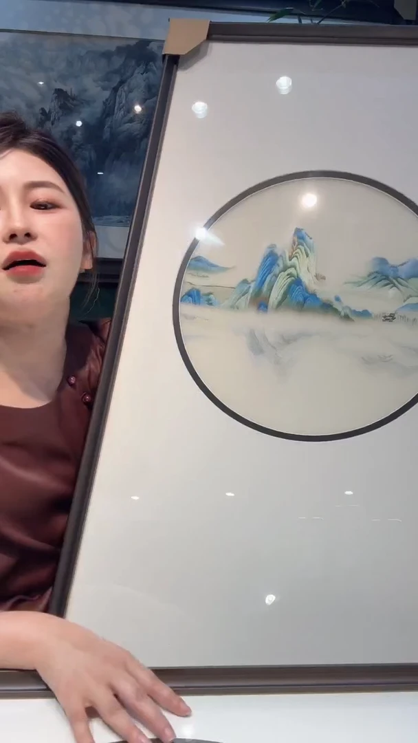 刺绣非遗苏绣手工刺绣单面绣千里江山