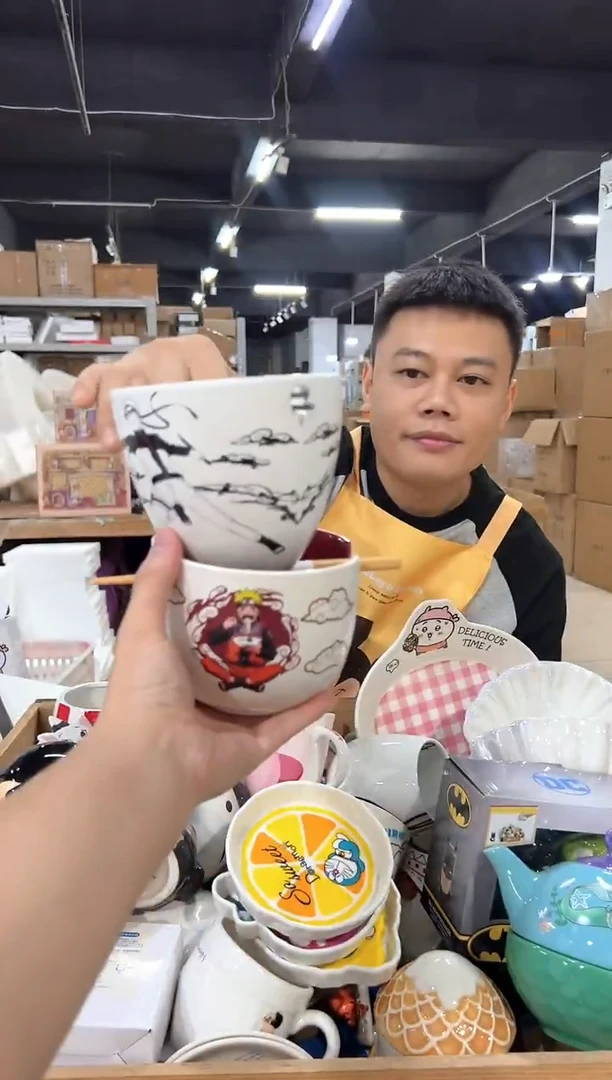 瓷片原盒火影拉面碗2件套