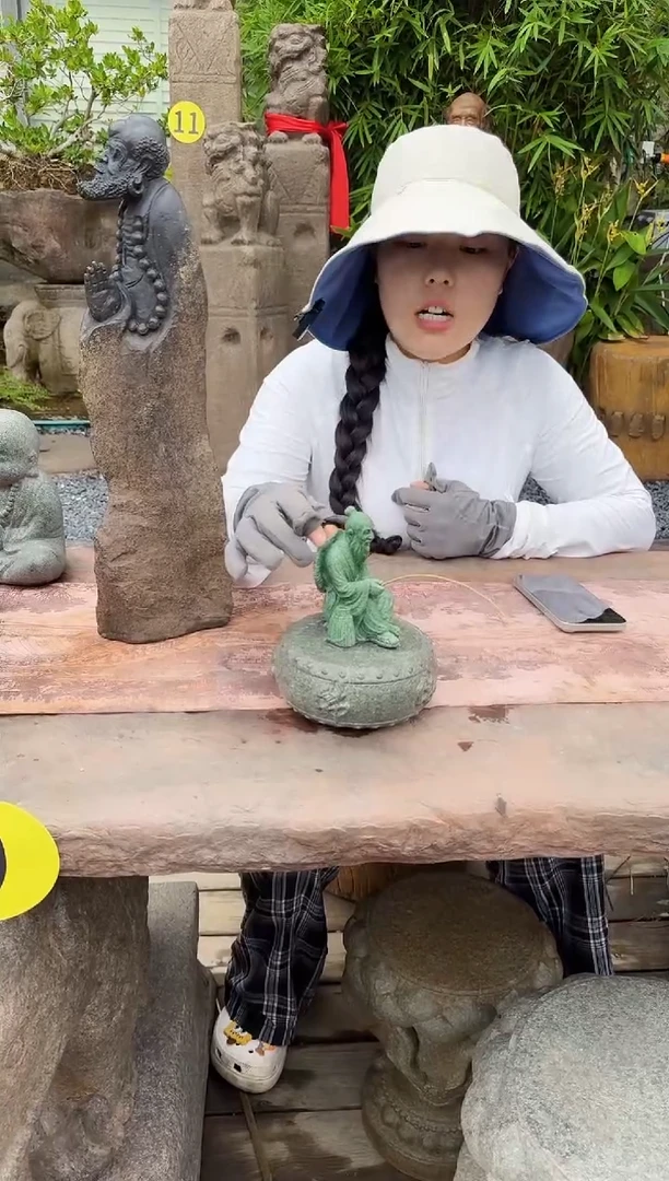 人造石造景摆件钓鱼翁