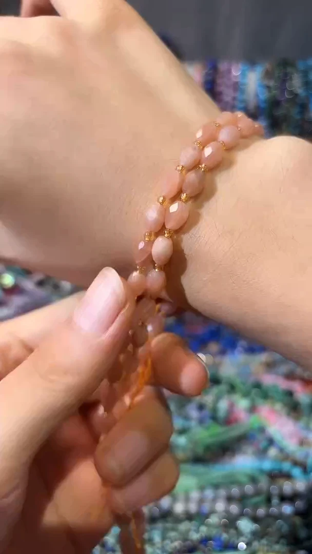 合金石英质玉珠宝奇石橙月光6*8mm