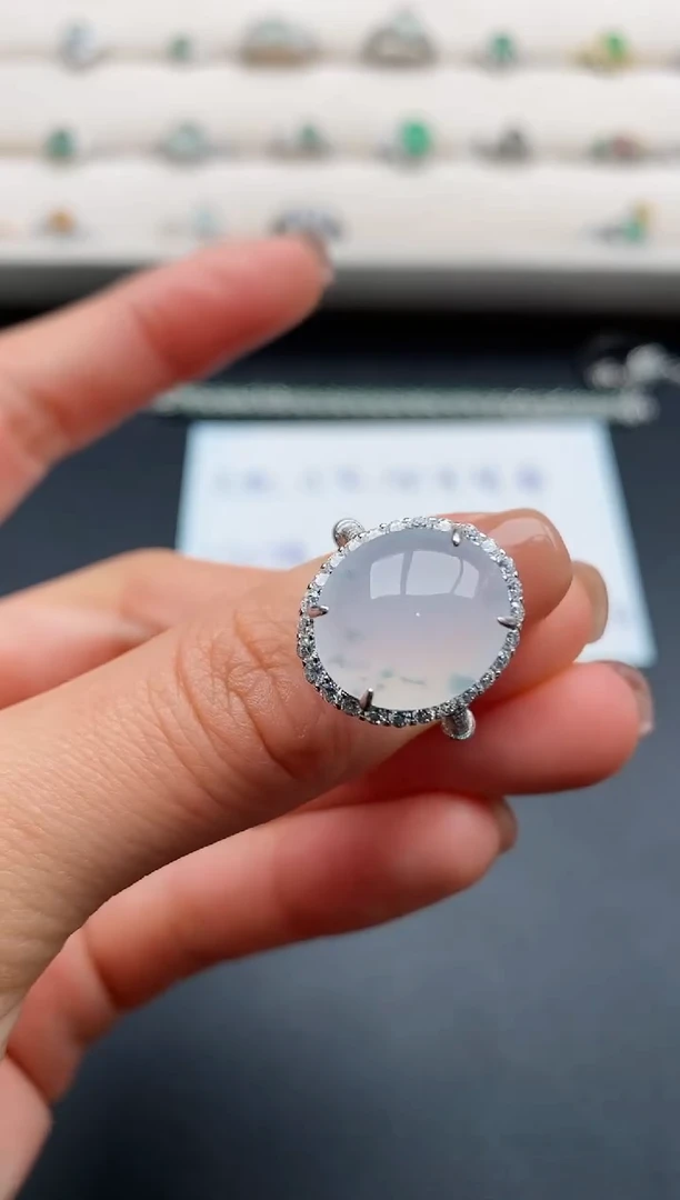 银S925镶嵌戒指翡翠77777777+2