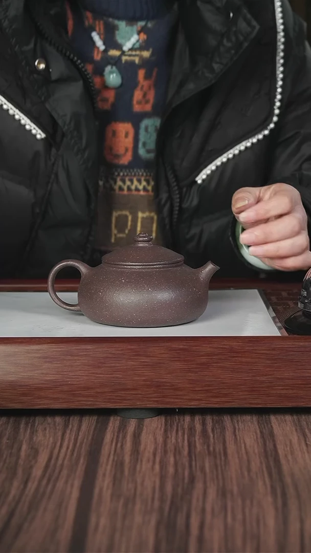 【闪购商品】紫砂茶壶xj  粗砂天青   寒江