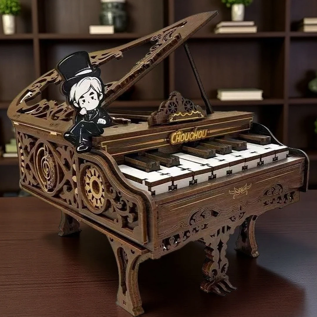 双11周同学正版授权IP联名可弹奏木制手指钢琴模型diy摆件礼物