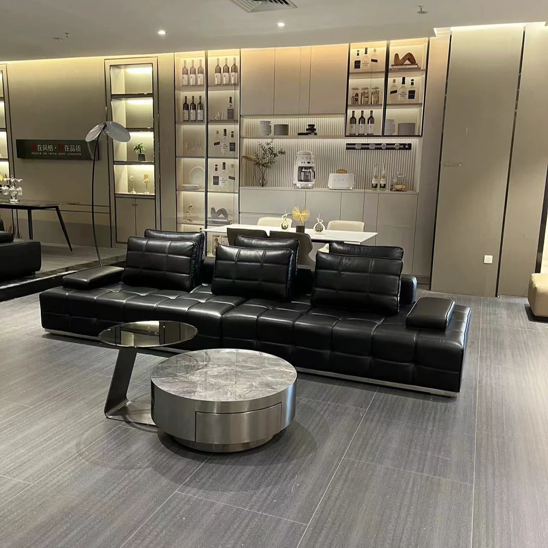 劳伦斯全青全头层牛皮沙发意式极简客厅组合