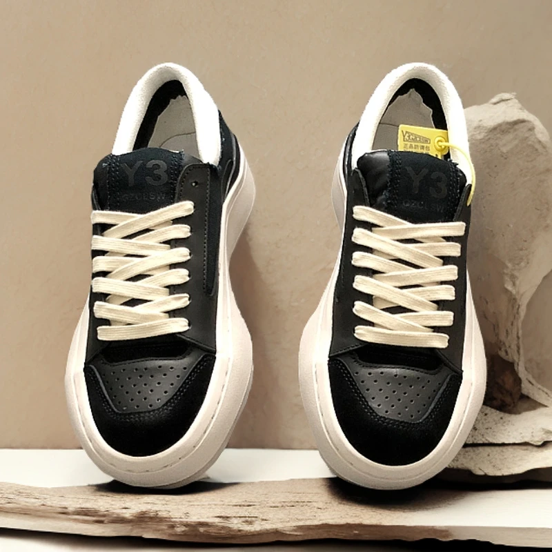 Y3GZCLSW春秋季正品真皮厚底爆裂减震百搭休闲板鞋防滑高街运动鞋