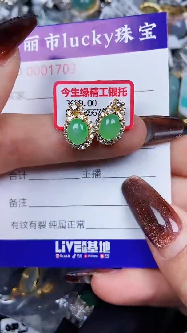 颈饰银S925镶嵌翡翠1703