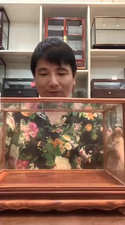 红酸枝木类木**家30*18*18玻璃罩404