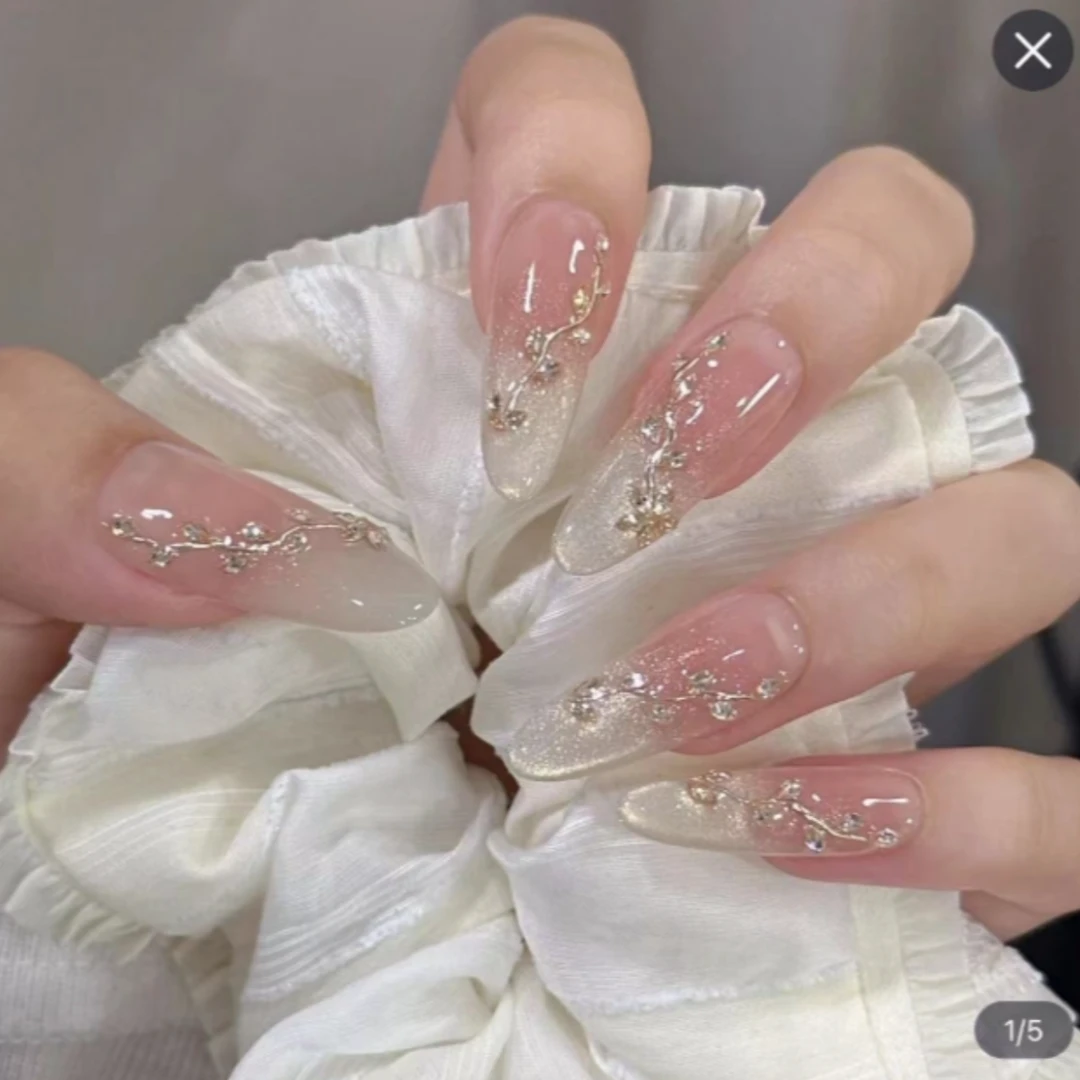 【月光星河】手工穿戴甲气质款光疗美甲