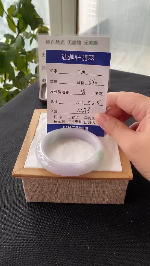 未镶嵌手镯翡翠52.5圈口 C473编码