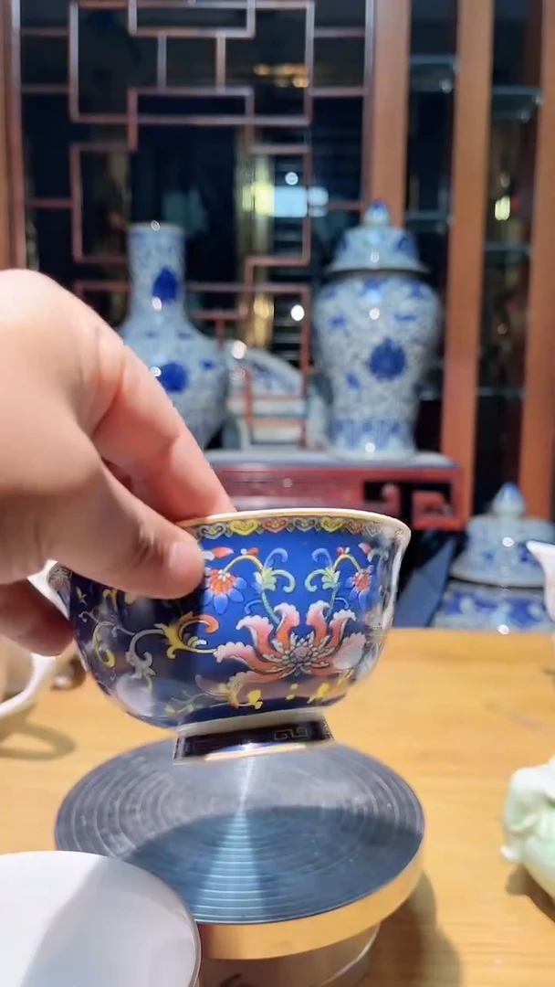 【闪购商品】瓷百福缠枝莲蓝色