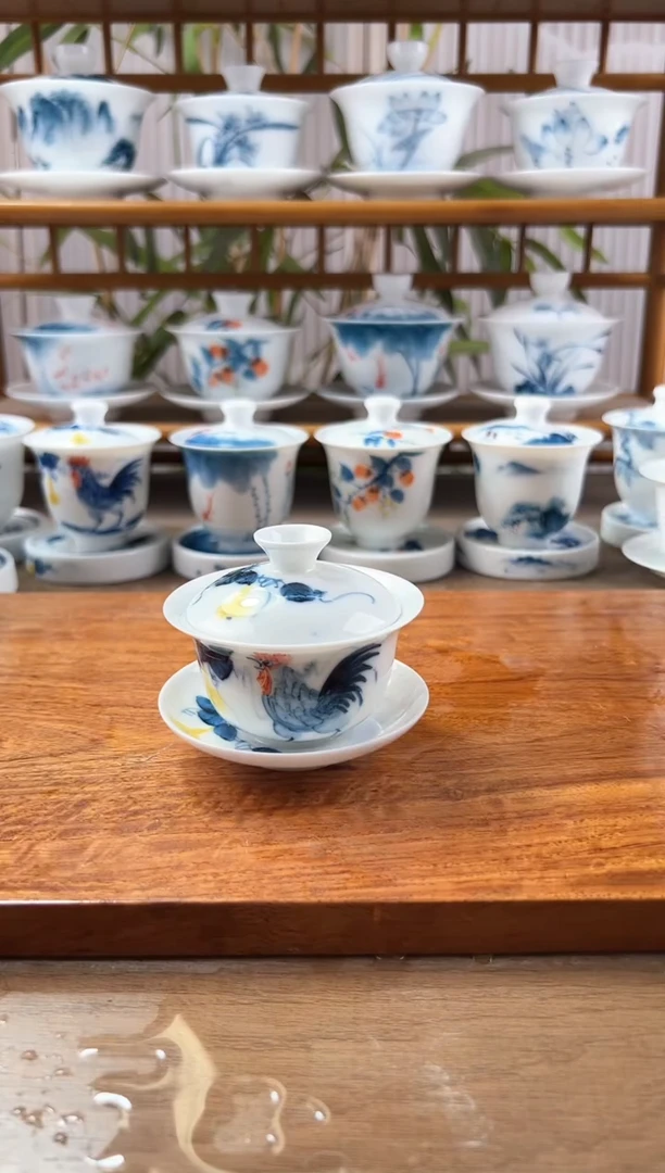 微瑕公鸡80ml三才盖碗