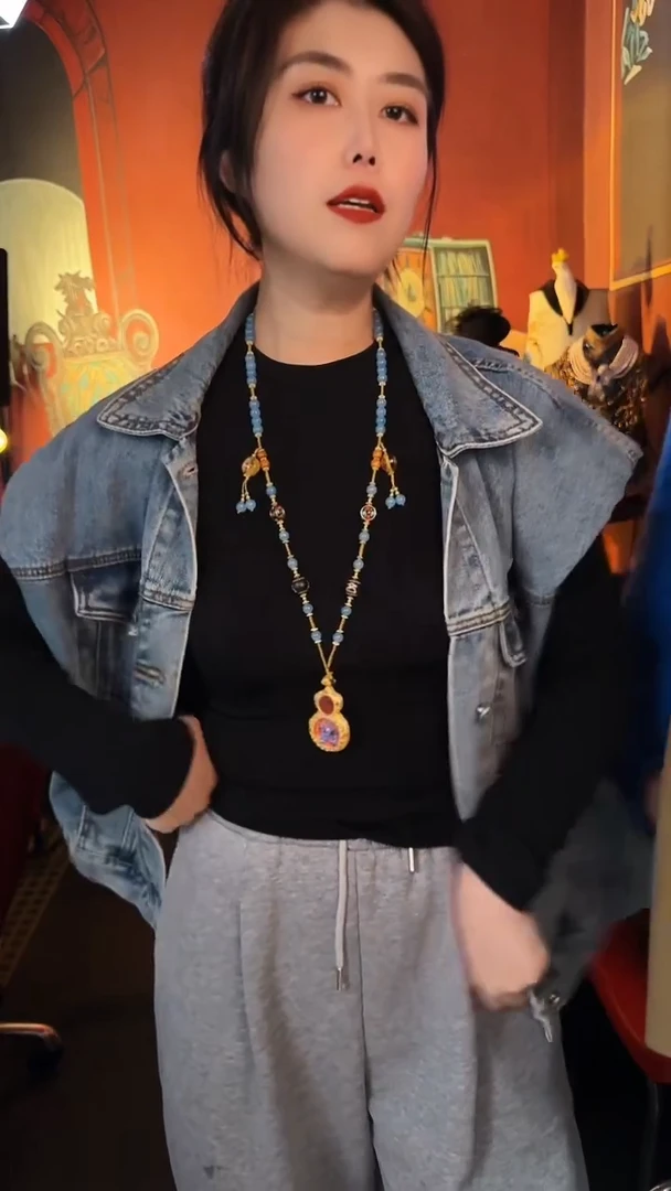 合金无合金无复古重工蓝色葫芦项链